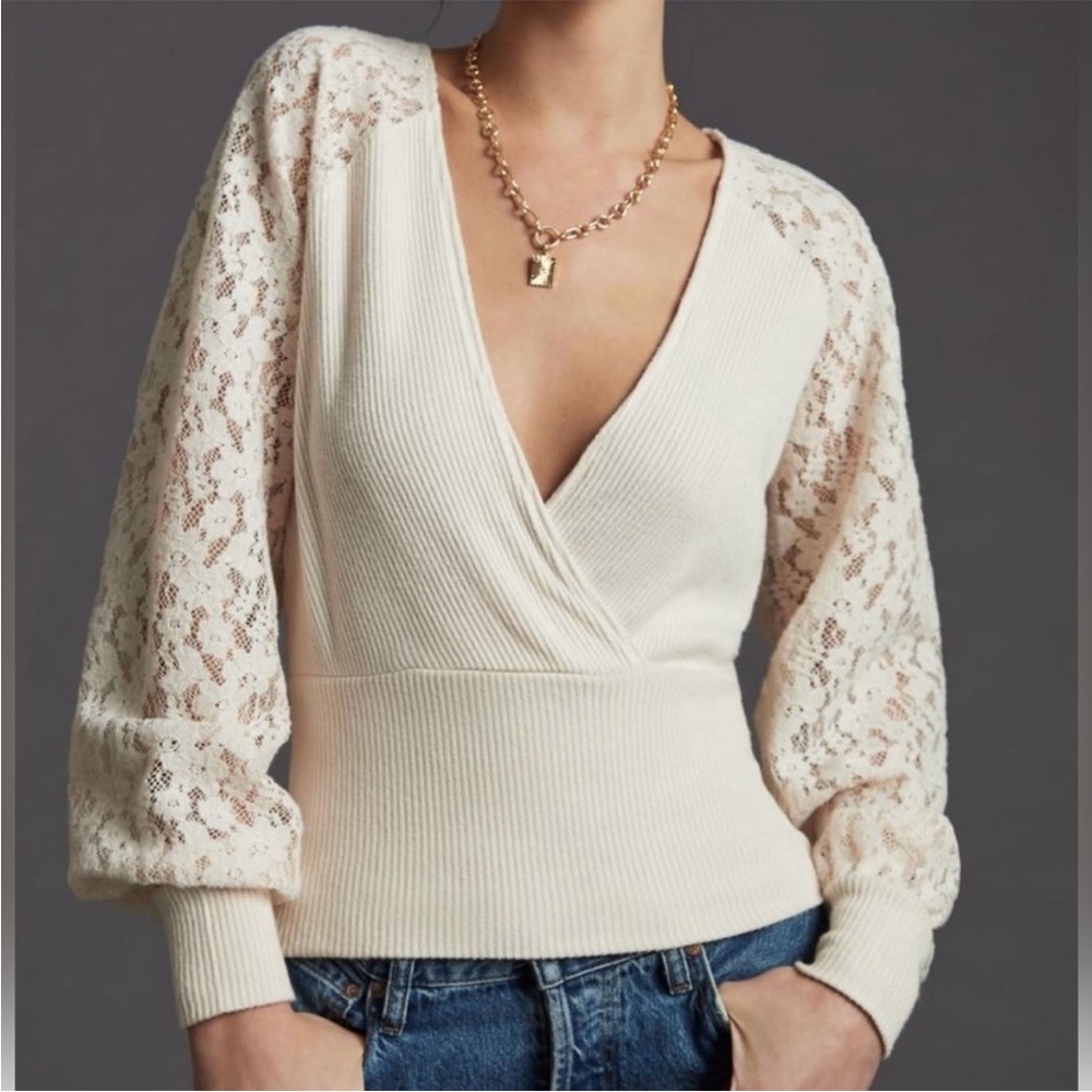 Anthropolgie rubbed knit light weight sweater